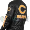 Morrie Chicago Bears Black Leather Jacket left back