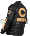 Morrie Chicago Bears Black Leather Jacket left back