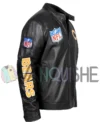 Morrie Chicago Bears Black Leather Jacket right