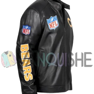 Morrie Chicago Bears Black Leather Jacket right