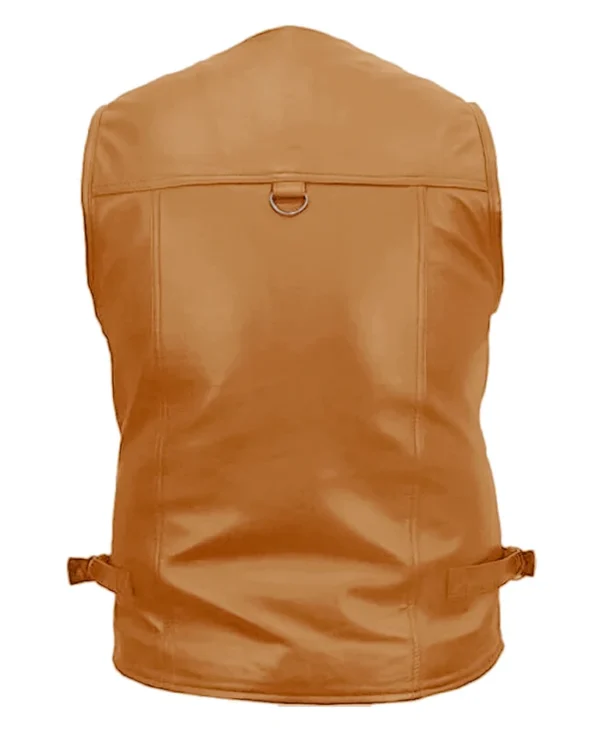 Multiple Pockets Military Tactical Beige Leather Vest
