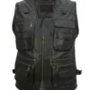 Multiple Pockets Military Tactical Leather Vest Side