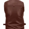 Multiple Pockets Military Tactical Coffee Brown Leather Vest