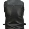 Multiple Pockets Military Tactical Black Leather Vest