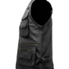 Multiple Pockets Military Tactical Leather Vest Back