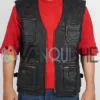 Multiple Pockets Military Tactical Leather Vest front open