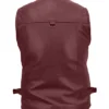 Multiple Pockets Military Tactical Maroon Leather Vest