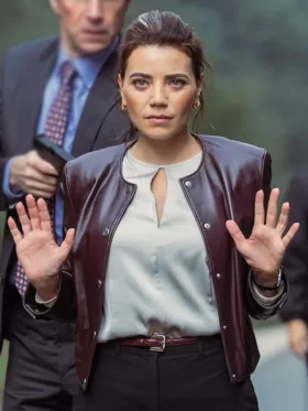 NCIS Tony and Ziva S01 Nassima Benchicou Leather Jacket Side