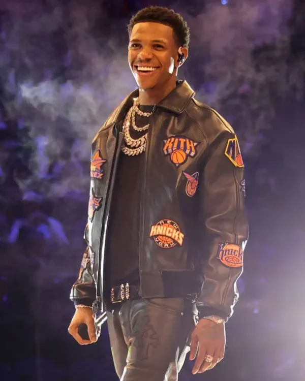 NY Knicks A Boogie Wit Da Hoodie Leather Jacket Front