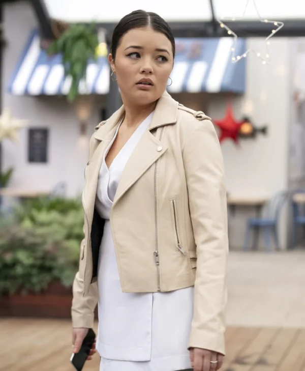 Neighbours Sadie Rodwell Leather Jacket Side