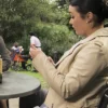 Neighbours Sadie Rodwell Beige Leather Jacket