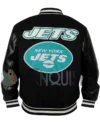 New York Jets Mashup Black Varsity Jacket back