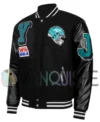New York Jets Mashup Black Varsity Jacket left