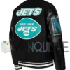 New York Jets Mashup Black Varsity Jacket right back