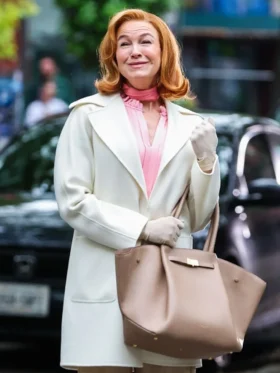 Only Murders in the Building S05 Renee Zellweger White Wool Coat Side