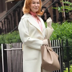 Only Murders in the Building S05 Renee Zellweger White Wool Coat Front