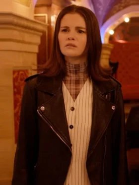 Only Murders in the Building S05 Selena Gomez Black Leather Jacket Side