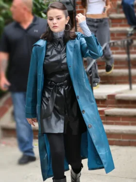 Only Murders in the Building S05 Selena Gomez Blue Coat Side