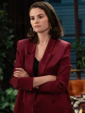 Only Murders in the Building S05 Selena Gomez Maroon Blazer Side