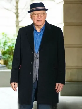 Only Murders in the Building S05 Steve Martin Black Coat Side