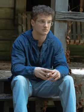 Peacemaker S02 Freddie Stroma Blue Jacket Side