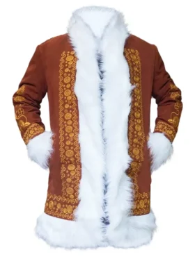 Penny Lane Embroidered Suede Leather Coat Side