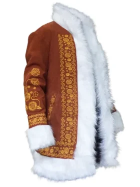 Penny Lane Embroidered Suede Leather Coat Front