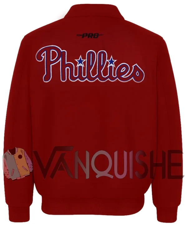 Philadelphia Phillies World Series Red Varsity Jacket back