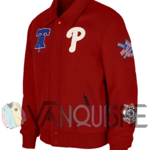 Philadelphia Phillies World Series Red Varsity Jacket left