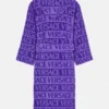 Purple Versace Logo Robe For Sale