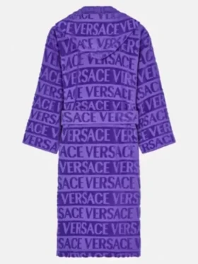 Purple Versace Logo Robe For Sale