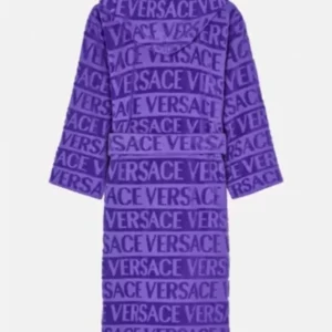 Purple Versace Logo Robe For Sale
