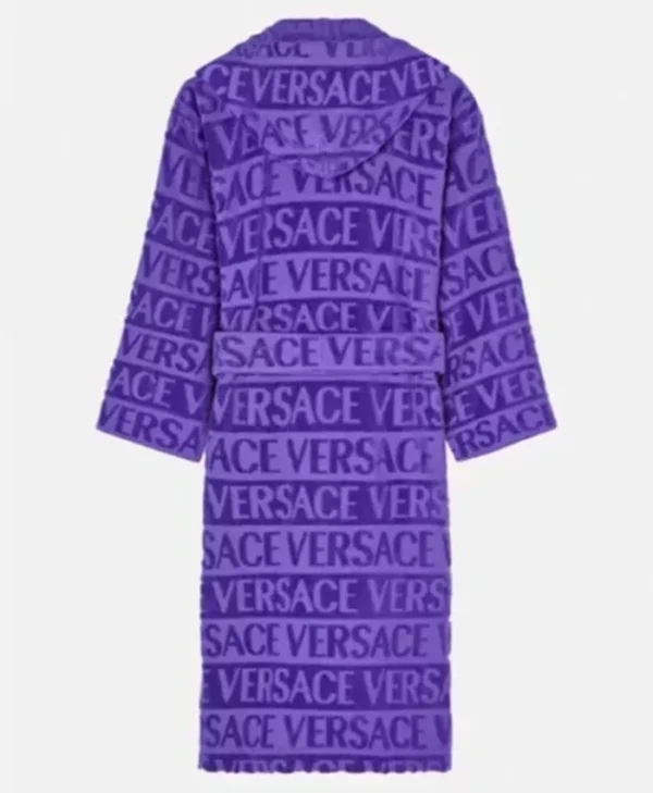 Purple Versace Logo Robe For Sale