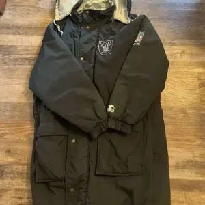 Raiders Black Trench Coat