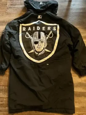 Raiders Black Trench Coat For Sale