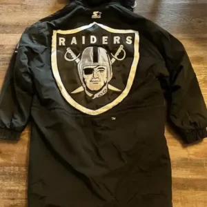 Raiders Black Trench Coat For Sale