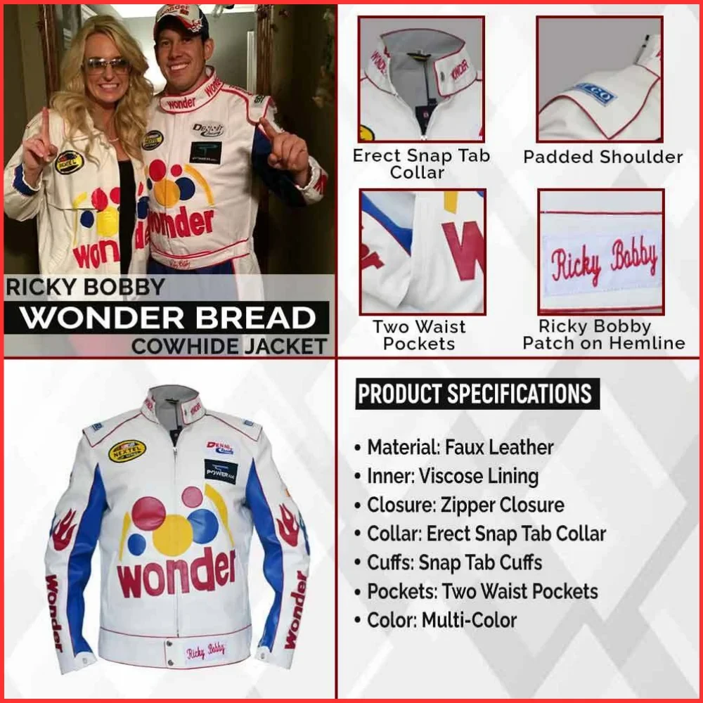 Ricky Bobby Wonder Bread Talladega Nights Jacket Infographic