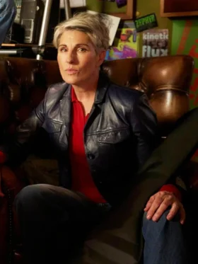 Riot Women S01 Tamsin Greig Leather Jacket Side