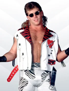 Shawn Michaels WWE White Leather Vest Side