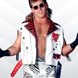 Shawn Michaels WWE White Leather Vest Side