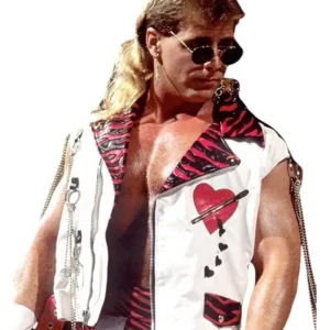 Shawn Michaels WWE White Leather Vest Front