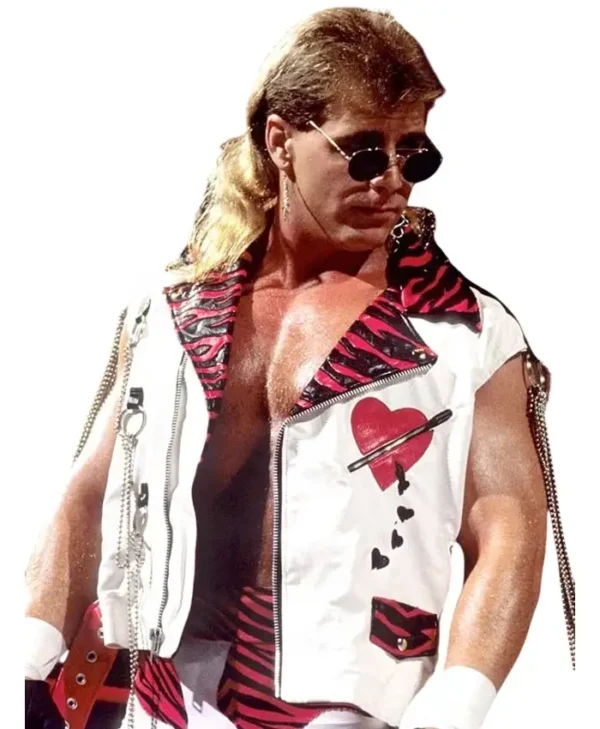 Shawn Michaels WWE White Leather Vest Front