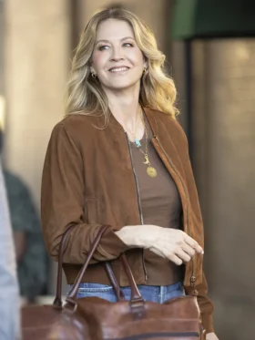 Shifting Gears S02 Jenna Elfman Bomber Suede Jacket