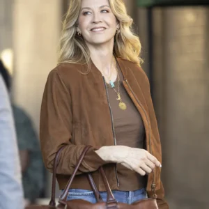 Shifting Gears S02 Jenna Elfman Bomber Suede Jacket