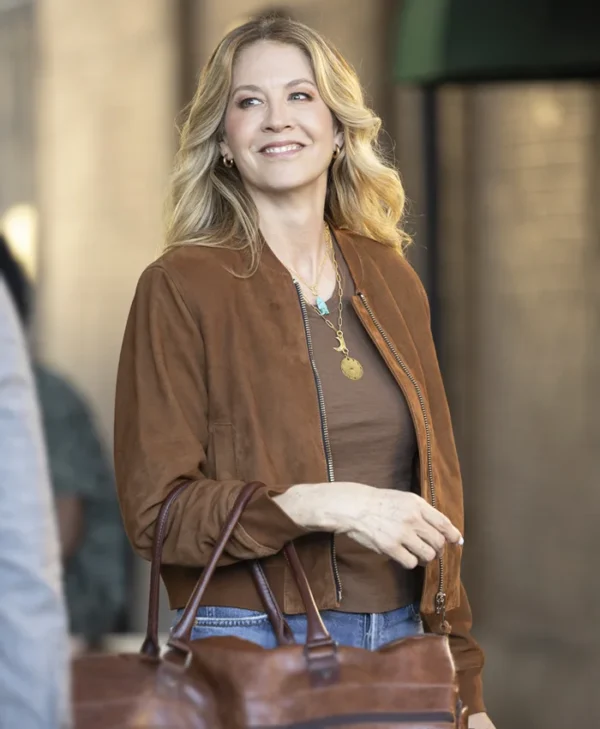 Shifting Gears S02 Jenna Elfman Bomber Suede Jacket