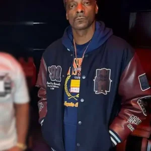 Snoop Dogg Joy Black and Brown Varsity Jacket