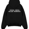 Social Media Killed Romance Black Hoodie Back
