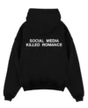 Social Media Killed Romance Black Hoodie Back