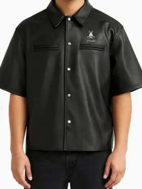 Stegaro Believer Oversized Leather Shirt Back