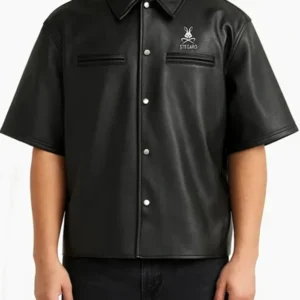 Stegaro Believer Oversized Leather Shirt Back